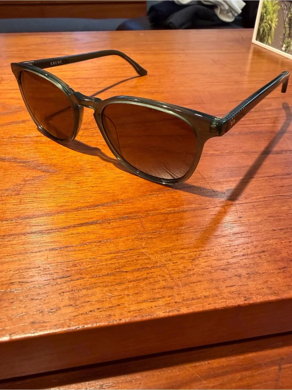 KREWE Olivier Bottle Green Polarized Sunglasses with Case and Box